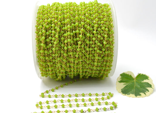 Unique 925 Silver Gold Rosary Chain - Stone 3mm