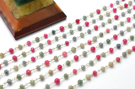 Classic 925 Silver Rosary Chain - Emerald 3mm