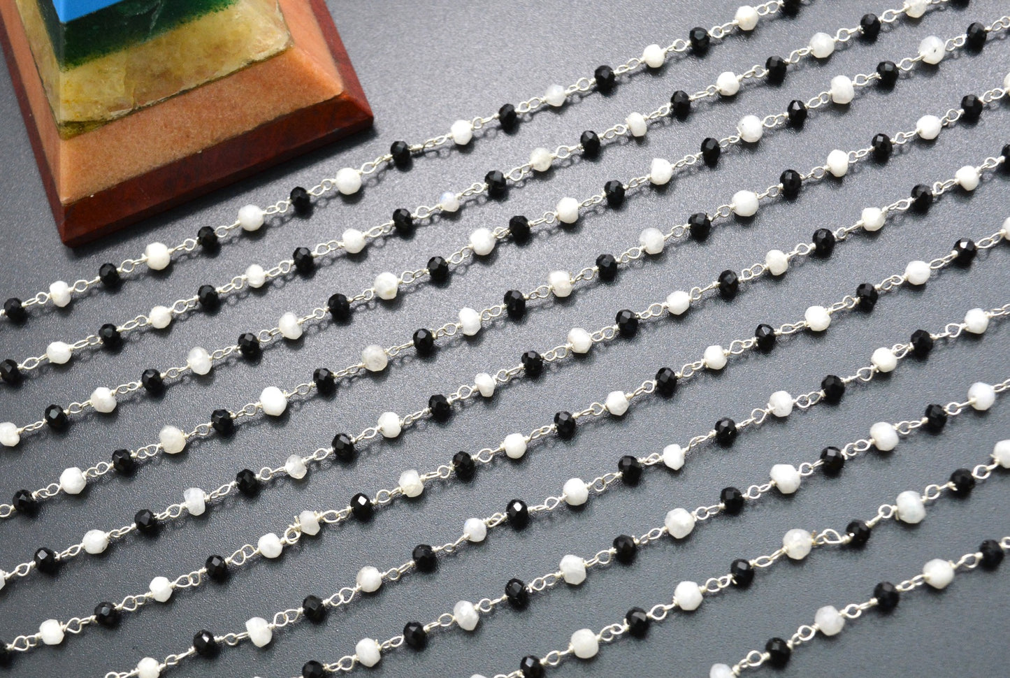 Graceful Rosary Chain - Spinel 925 Gold Silver 3mm