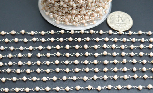 925 Silver Gold Rosary Chain with Chalcedony - - view 3