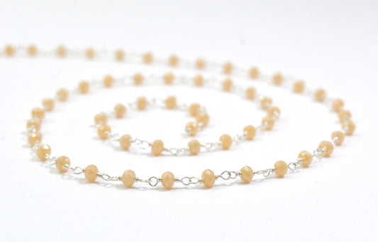 Charming 925 Silver Rosary Chain - Chalcedony 3mm - view 3