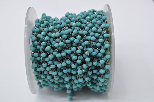 925 Gold Silver Rosary Chain with Agate - 3.00mm