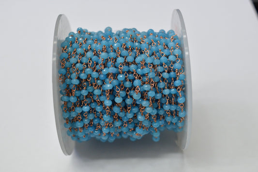 925 Gold Silver Rosary Chain with Jade - 3.00mm