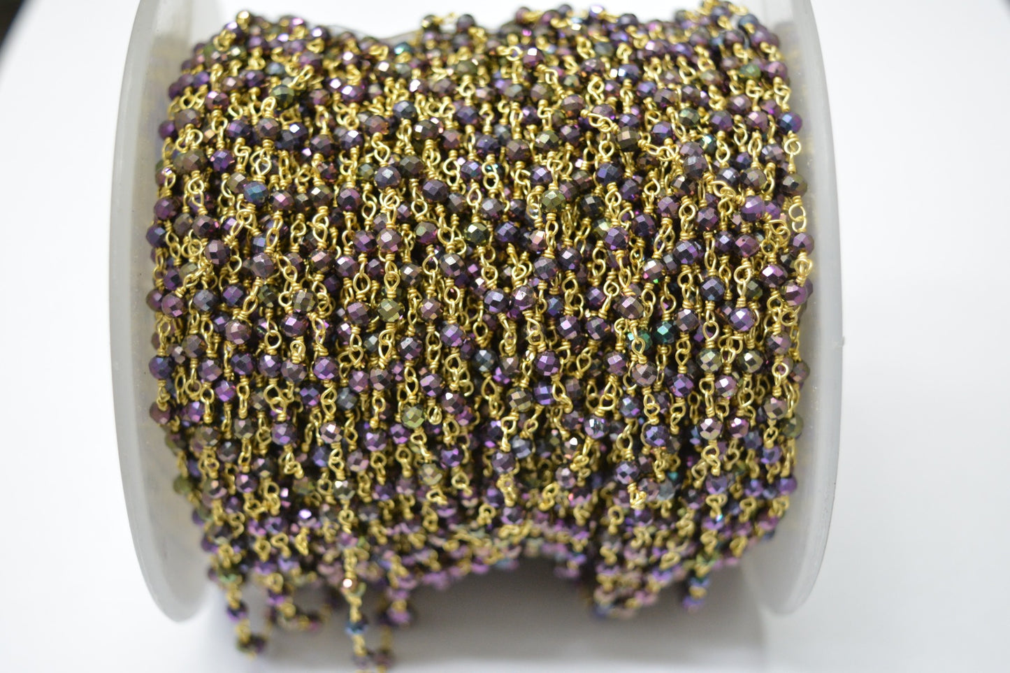 925 Gold Silver Rosary Chain with Stone - 3.00mm