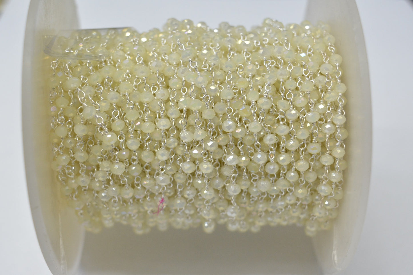 Radiant 925 Gold Silver Rosary Chain - Chalcedony 3.00mm