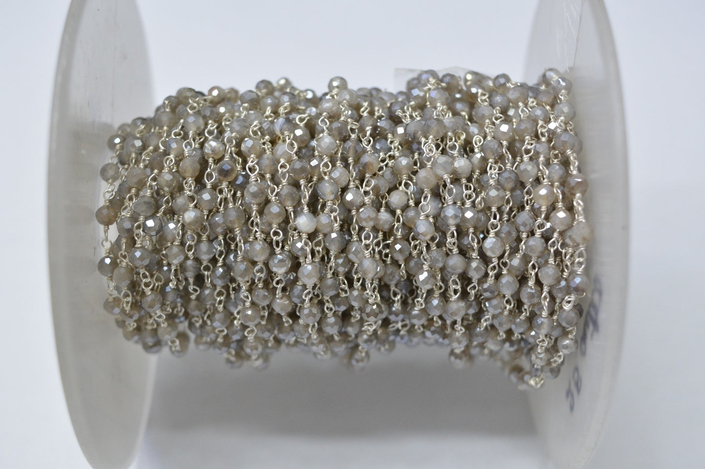 Classic Chalcedony Rosary Chain in 925 Gold Silver - 3.00mm