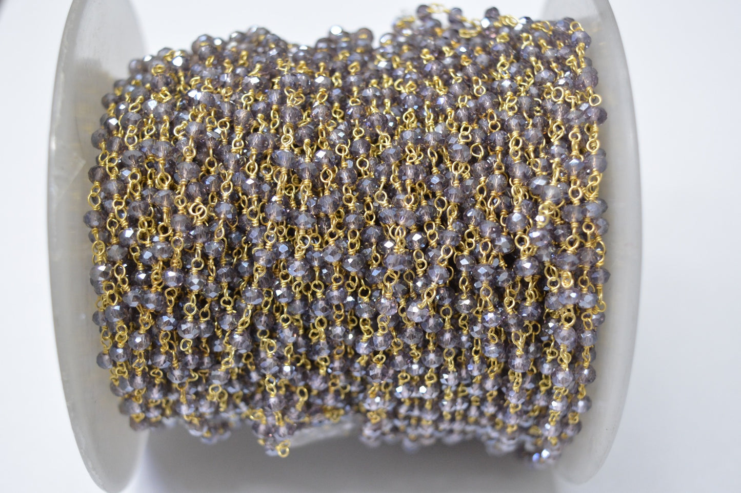 Amethyst Rosary Chain - 925 Gold Silver, 3.00mm