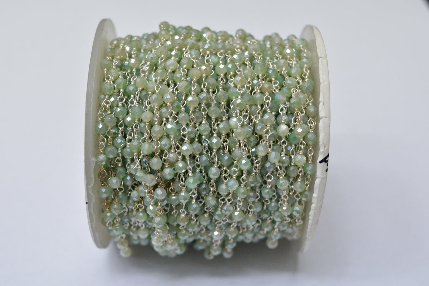 Beautiful Rosary Chain - Amazonite 925 Gold Silver