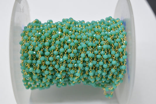 925 Gold Silver Rosary Chain with Agate - 3.00mm #2