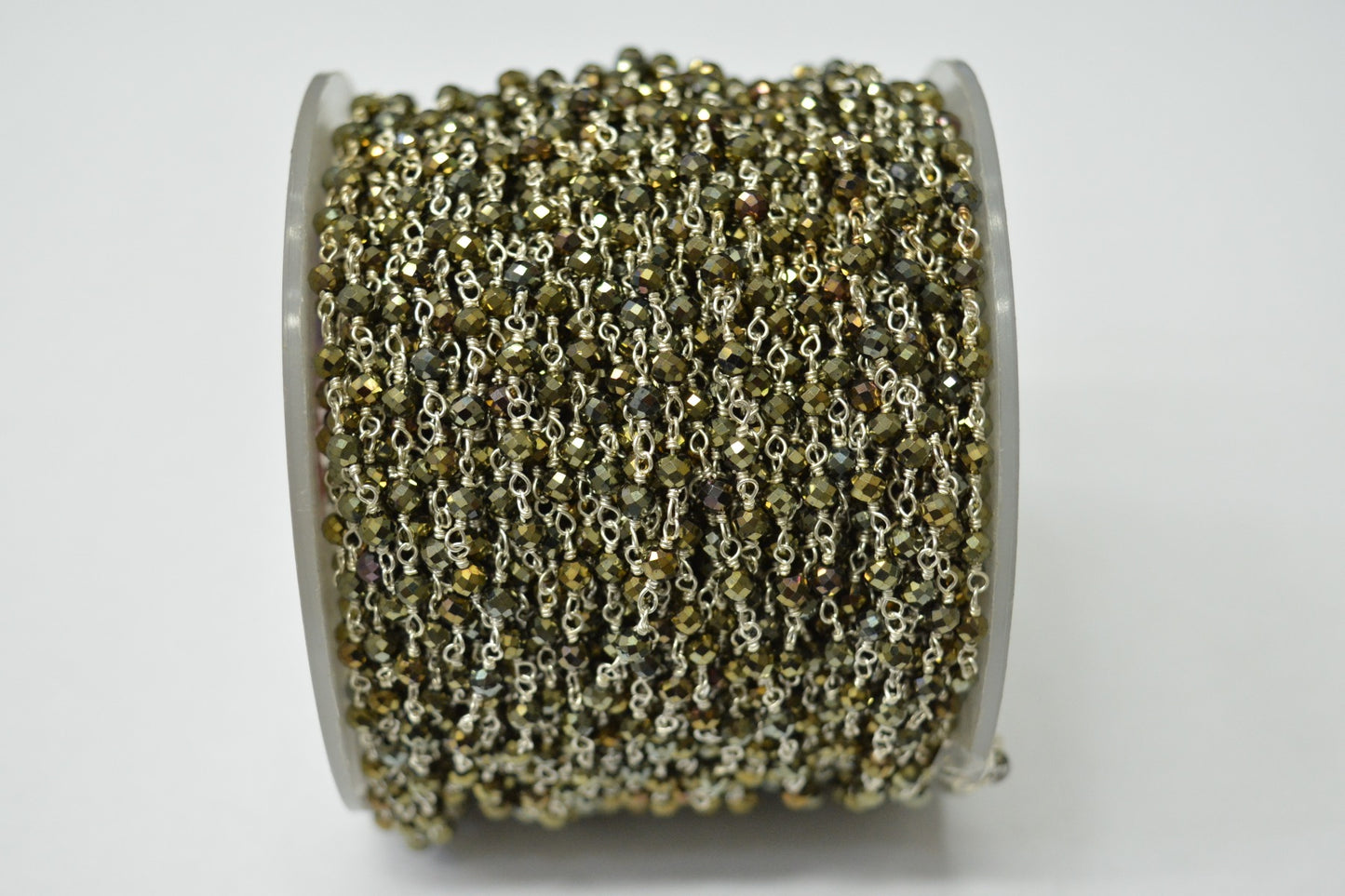 Stone Rosary Chain - 925 Gold Silver, 3.00mm