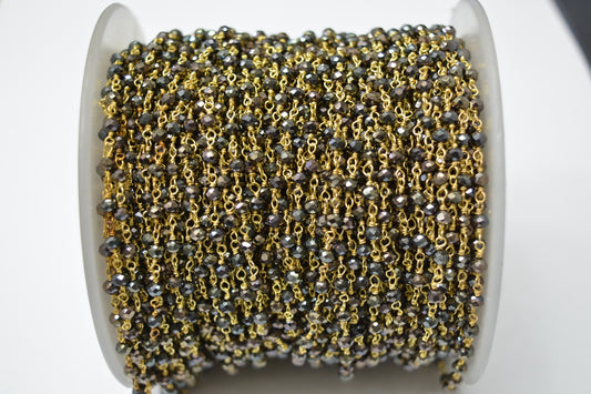 925 Gold Silver Rosary Chain with Chalcedony - 3.00mm #4