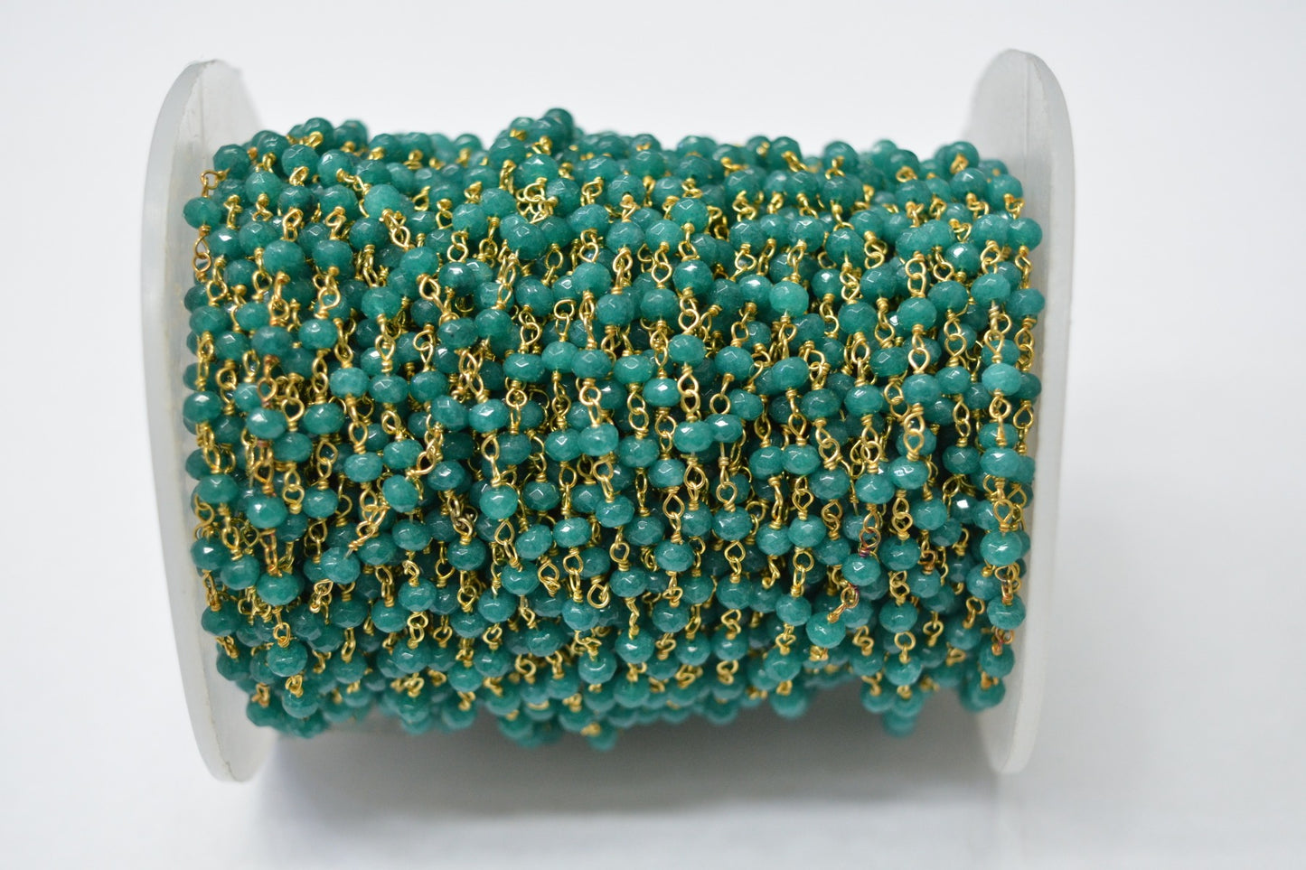 Chalcedony Rosary Chain - 925 Gold Silver, 3.00mm #6