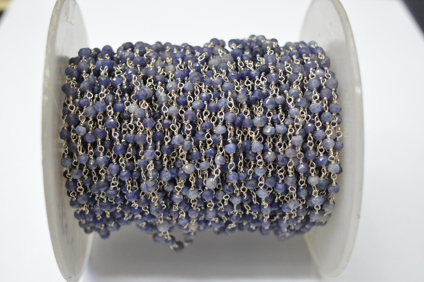 Stylish 925 Gold Silver Rosary Chain - Sapphire 3.00mm