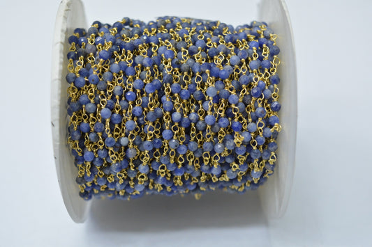 Charming Rosary Chain - Sodalite 925 Gold Silver 3.00mm