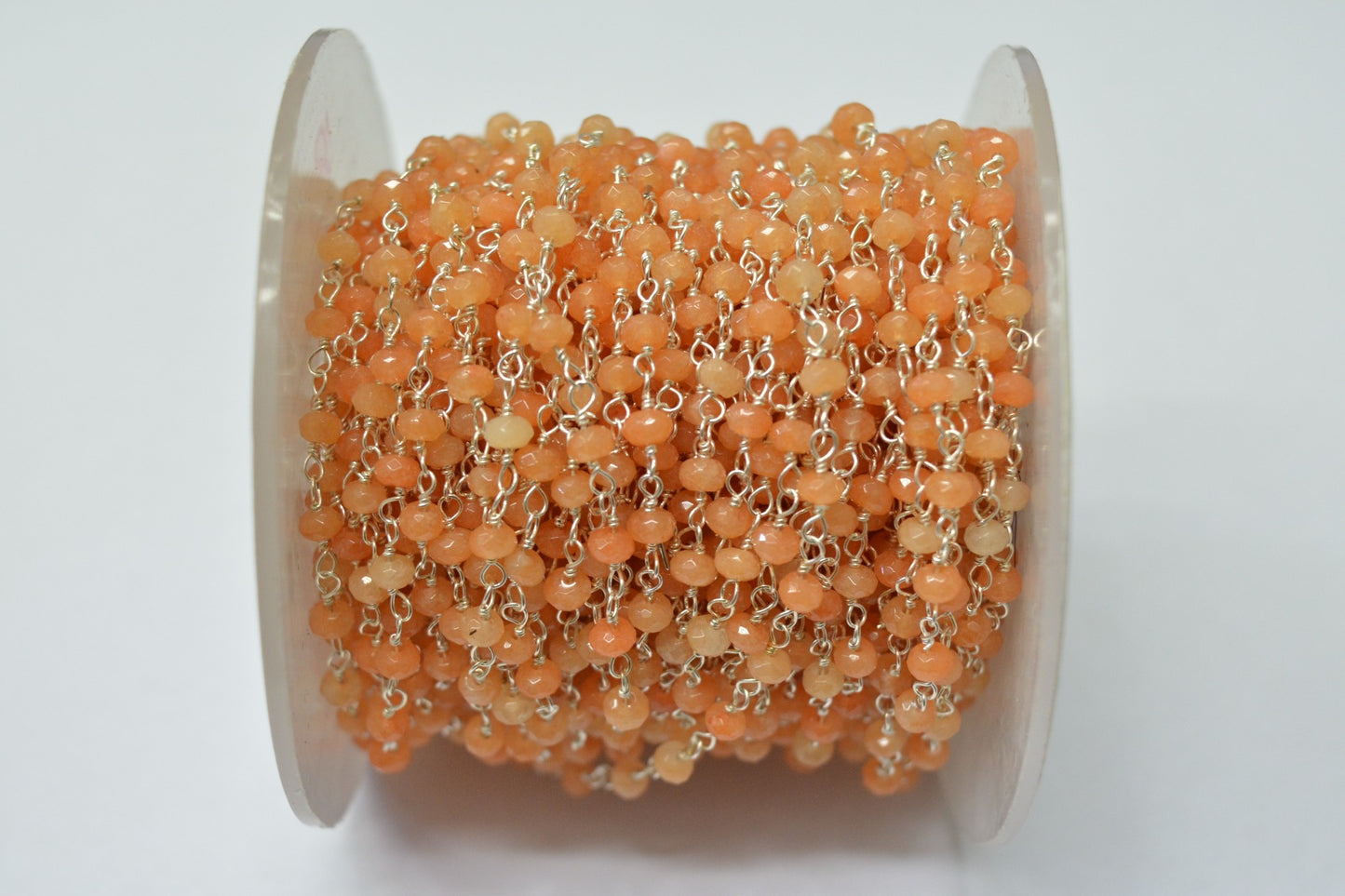 Graceful Rosary Chain - Chalcedony 925 Gold Silver 3.00mm