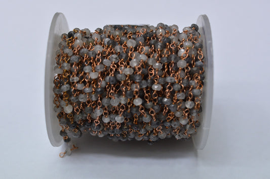 925 Gold Silver Rosary Chain with Stone - 3.00mm #5