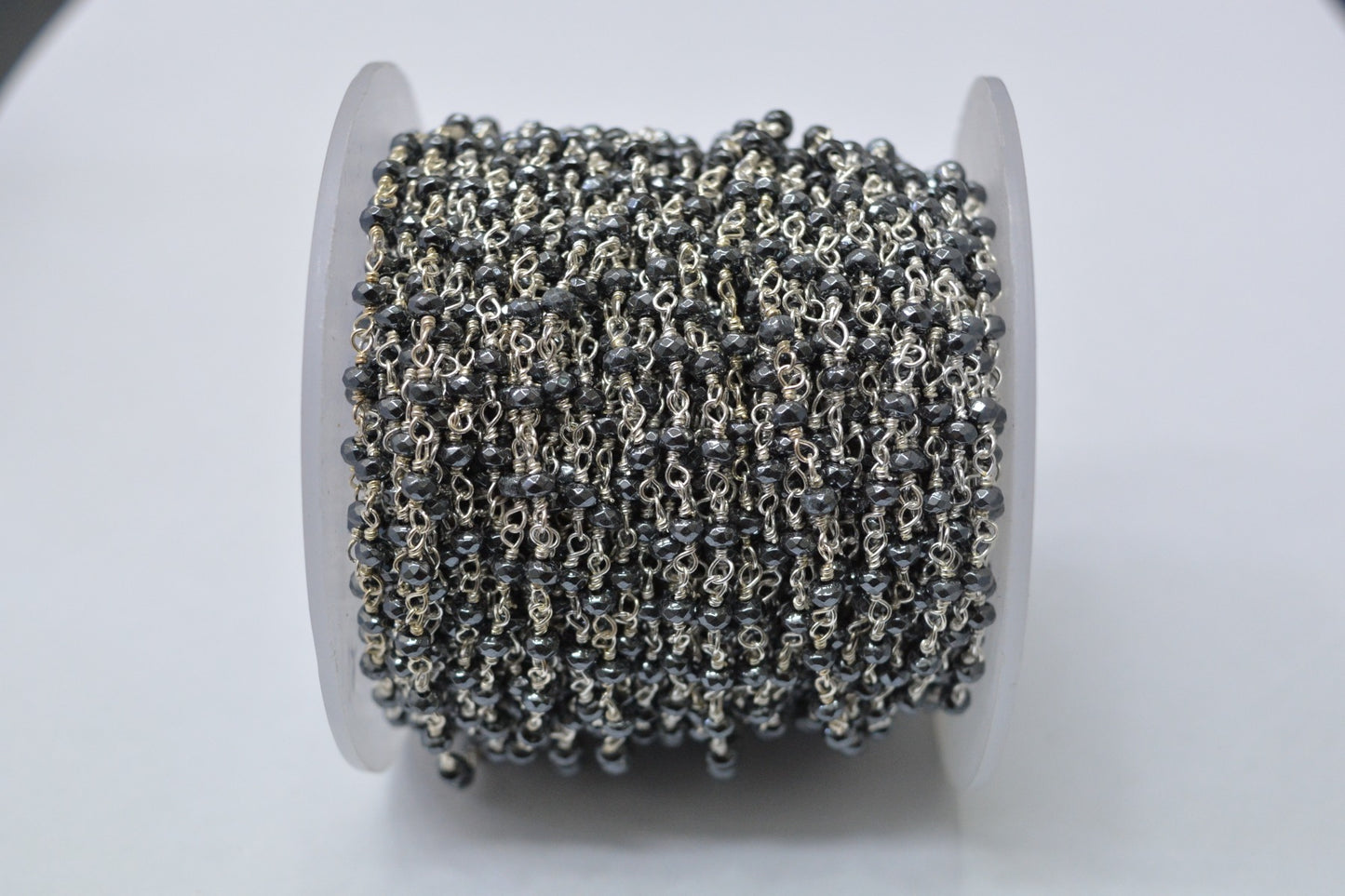 Classic Rosary Chain - Hematite 925 Gold Silver 3.00mm