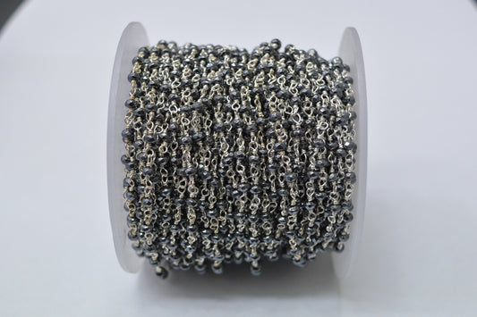 Classic Rosary Chain - Hematite 925 Gold Silver 3.00mm