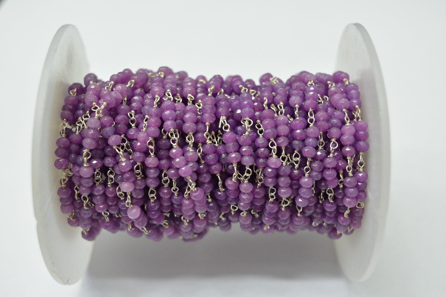 Artisan Chalcedony Rosary Chain in 925 Gold Silver - 3.00mm