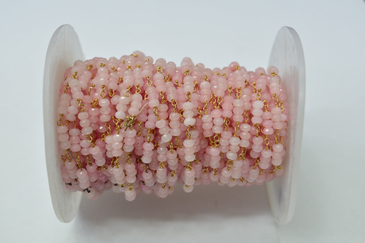 Chalcedony Rosary Chain - 925 Gold Silver, 3.00mm #8