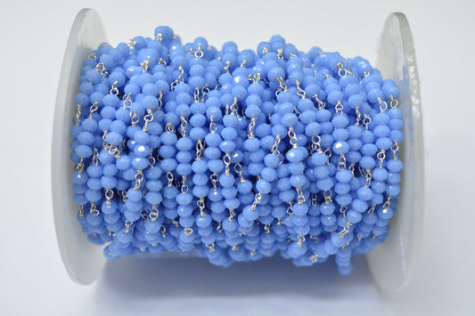 Chalcedony Rosary Chain - 925 Gold Silver, 3.00mm #9