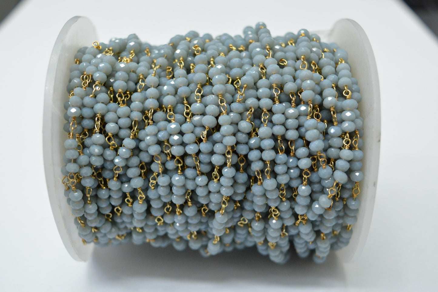 Chalcedony Rosary Chain - 925 Gold Silver, 3.00mm #11