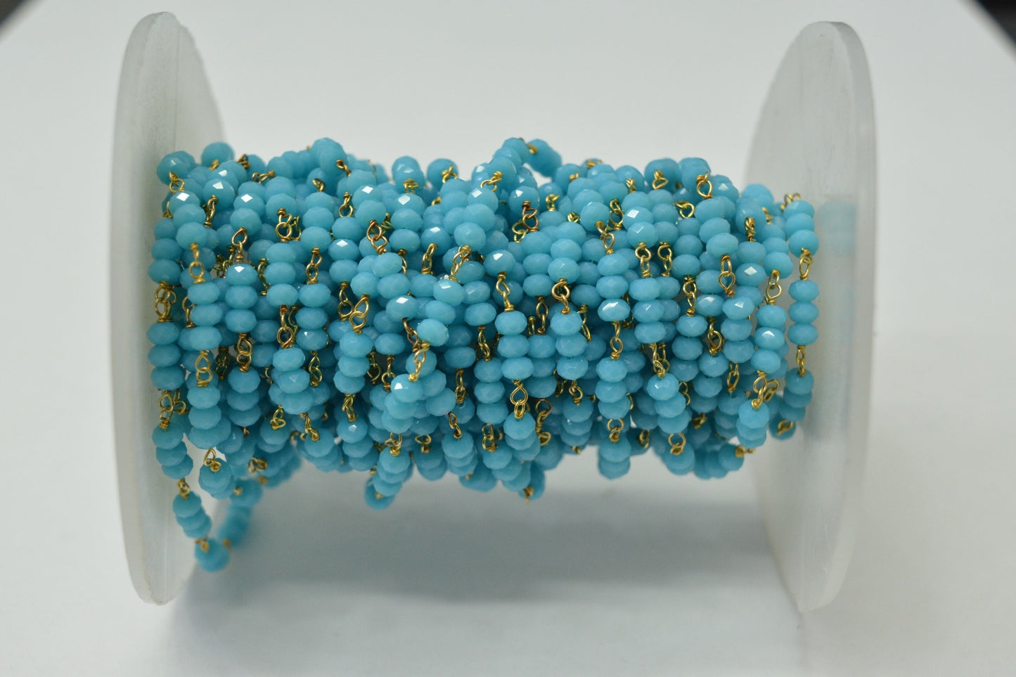 Trendy 925 Gold Silver Rosary Chain - Chalcedony 3.00mm