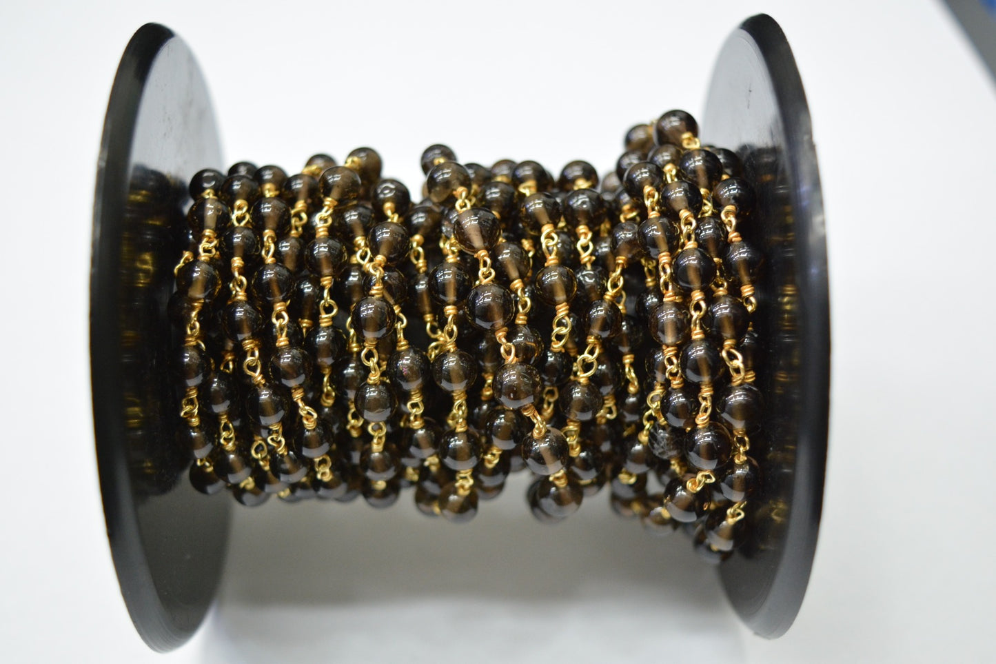 Beautiful Rosary Chain - Onyx 925 Gold Silver 4.00mm