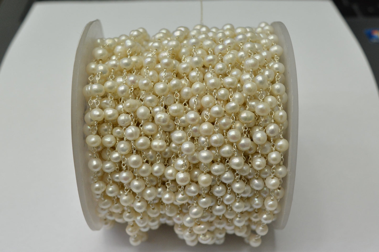 Trendy 925 Gold Silver Rosary Chain - Pearl 5.00mm