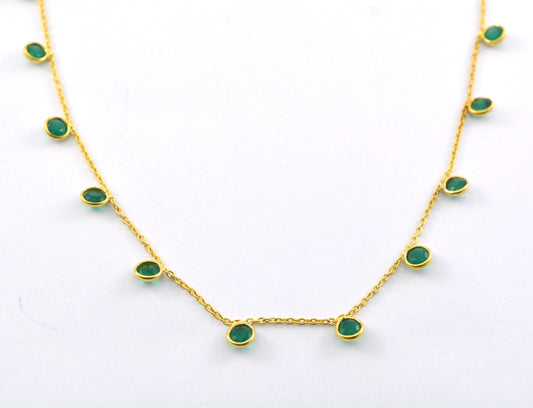 Green Onyx Rosary Chain, 925 Sterling Silver, 4mm Faceted - view 3
