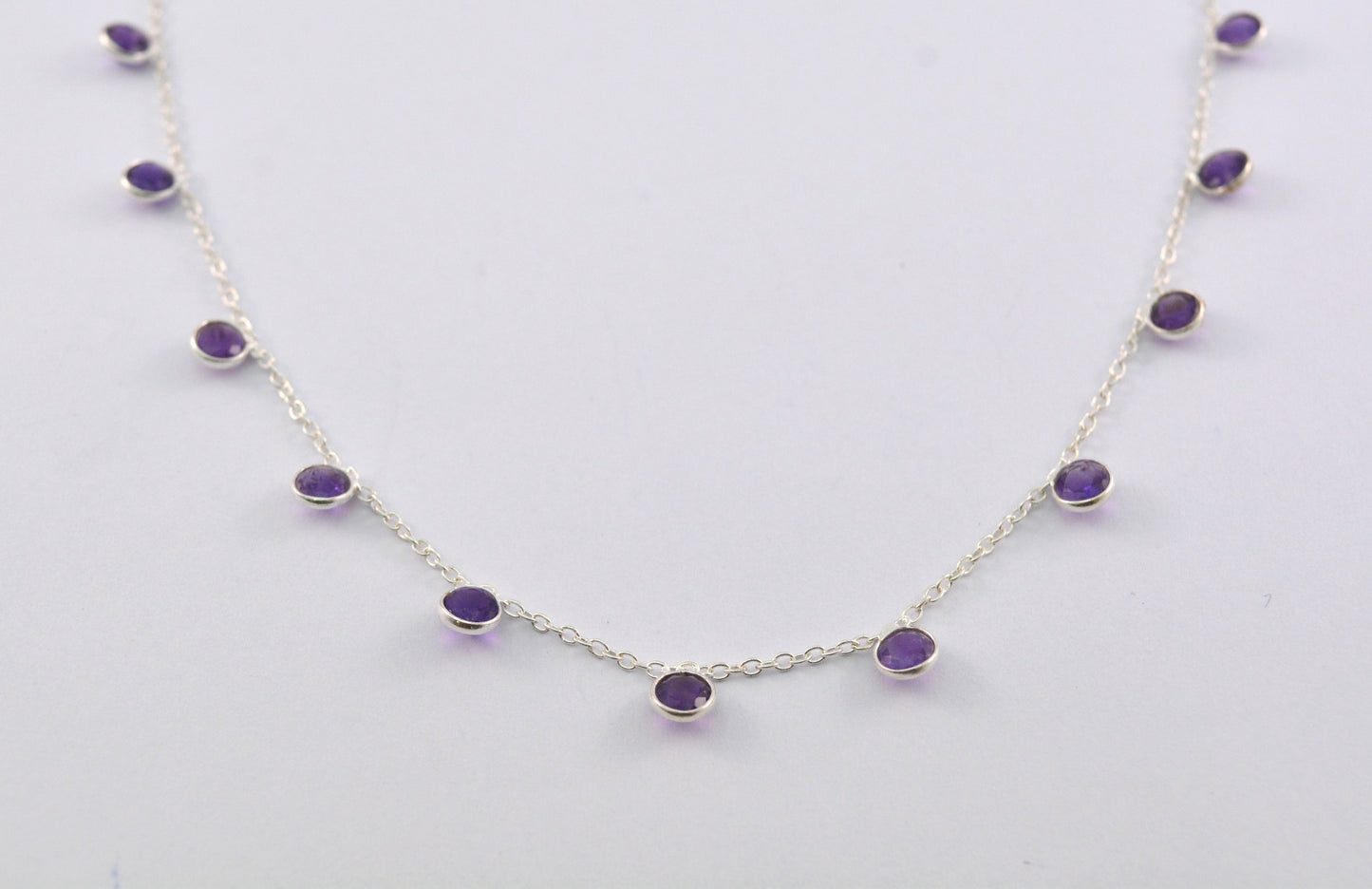 Vintage 925 Silver Gold Rosary Chain - Amethyst 4mm