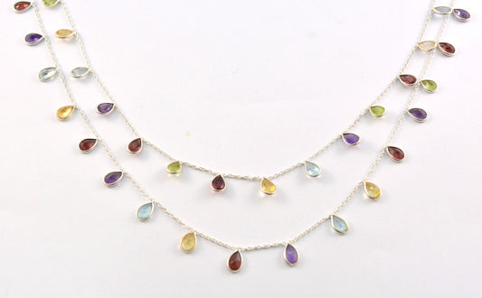 Stone Rosary Chain - 925 Silver Gold, 4.00mm #3 - view 3