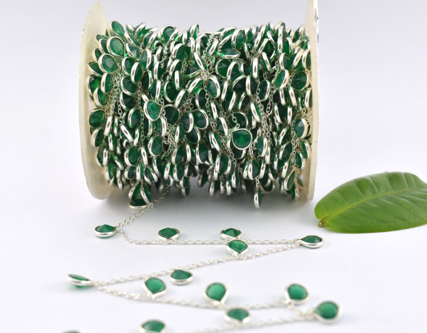 Onyx Rosary Chain - 925 Silver Gold, 4.00mm