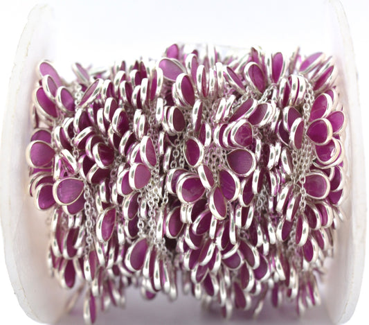 Gorgeous 925 Silver Gold Rosary Chain - Ruby 4.00mm - view 3