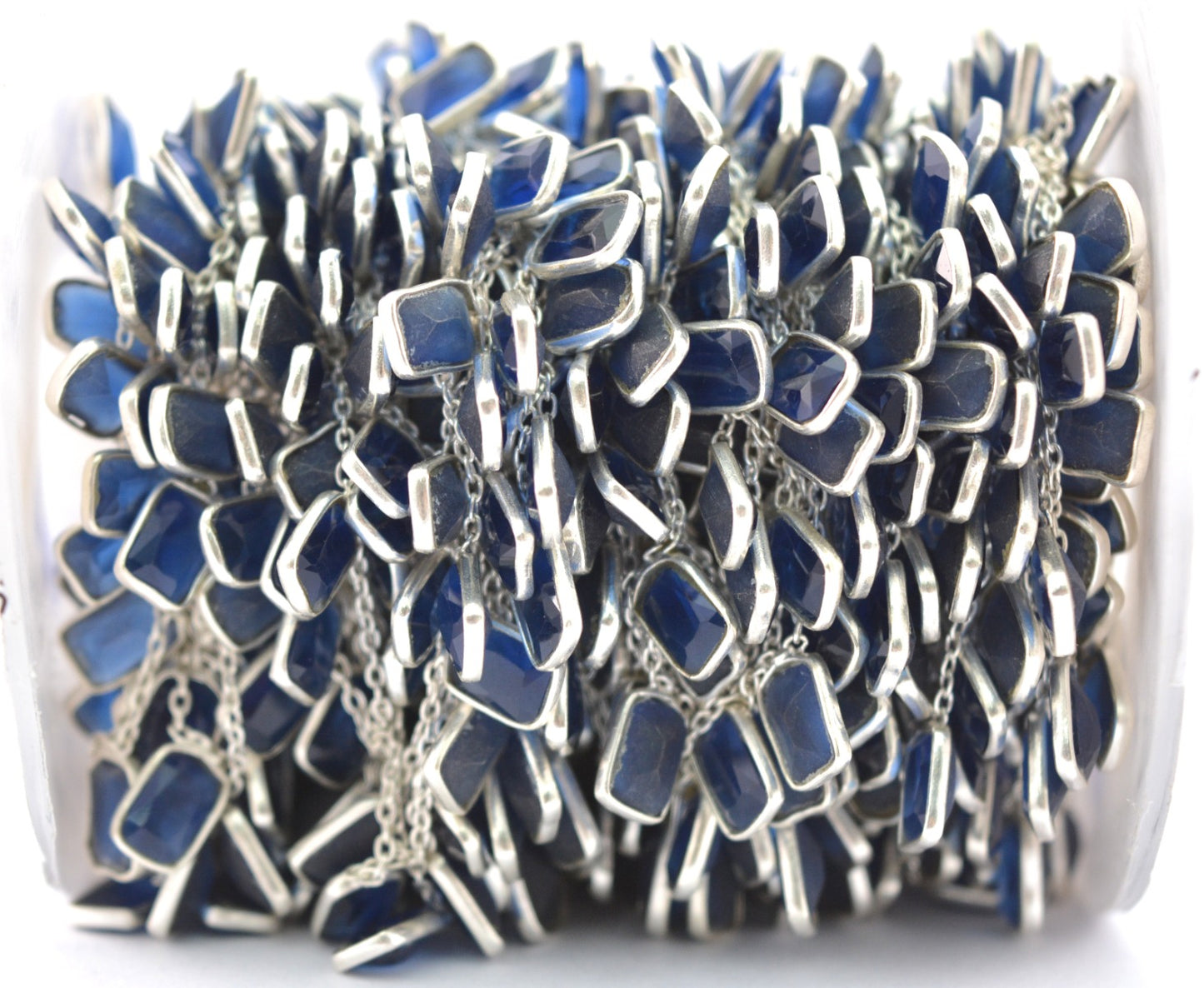 Sapphire Rosary Chain - 925 Silver Gold, 4.00mm