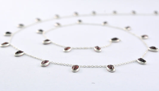 Garnet Rosary Chain - 925 Silver Gold, 4.00mm - view 3