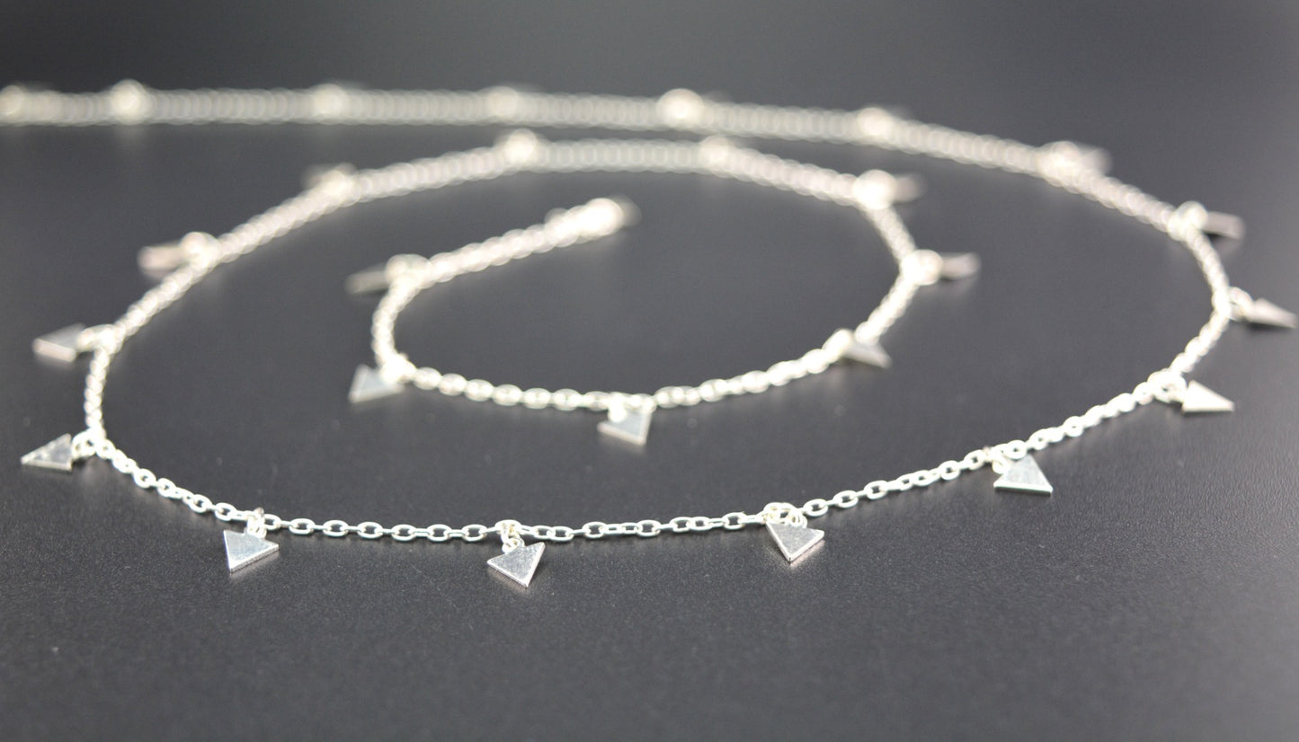 Stone Rosary Chain - 925 Silver Gold, 6.00mm