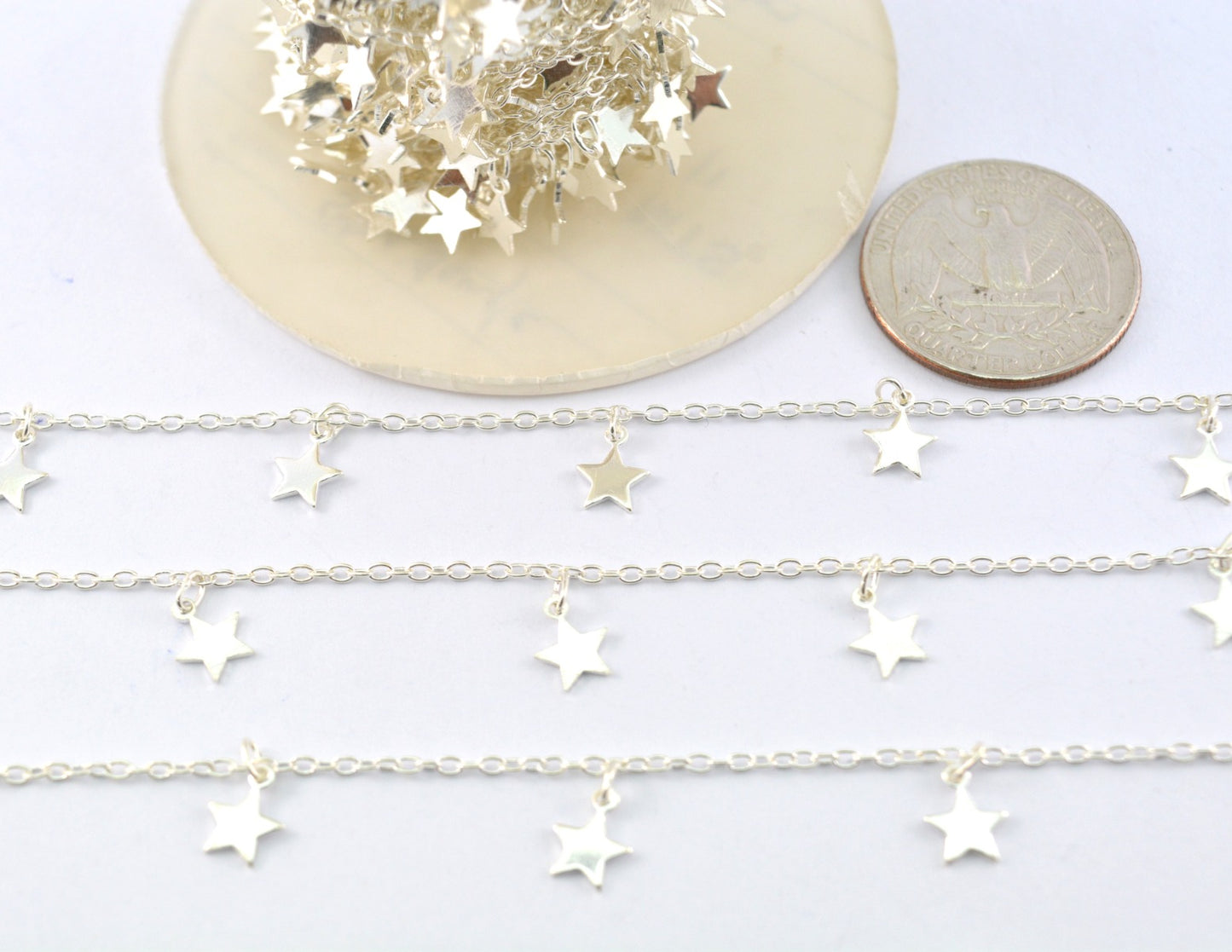 Radiant Rosary Chain - Stone 925 Silver Gold 6.20mm