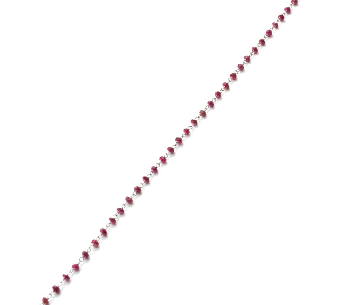 Handmade 14k Solid White Gold Rosary Chain in AAA Quality , 2.50mm Size - SGGRC-007, Sold By 1 Inch.