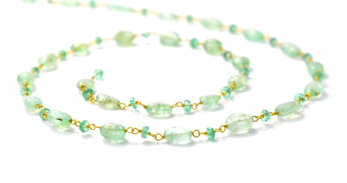 18k Solid Gold Rosary chain with AAA Quality Sold By 1 Inch