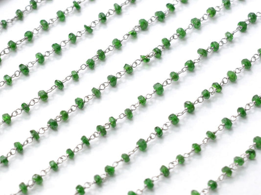 Stunning 14k Solid White Gold Rosary Chain With AAA Quality in 2.50 mm Size - SGGRC-023B, Sold By 1 Inch.