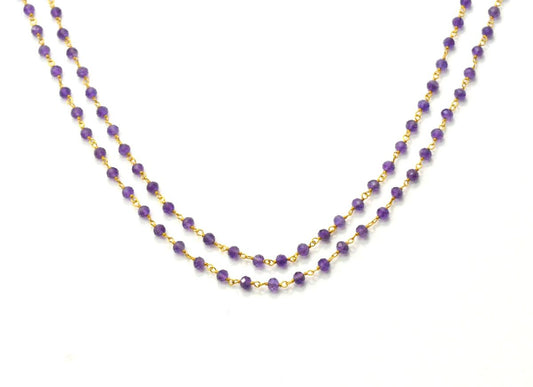 14k Solid Gold Rosary Chain With AAA Quality in Roundel Shape- 3 mm Size - SGGRC-026, Sold By 1 Inch. - view 3