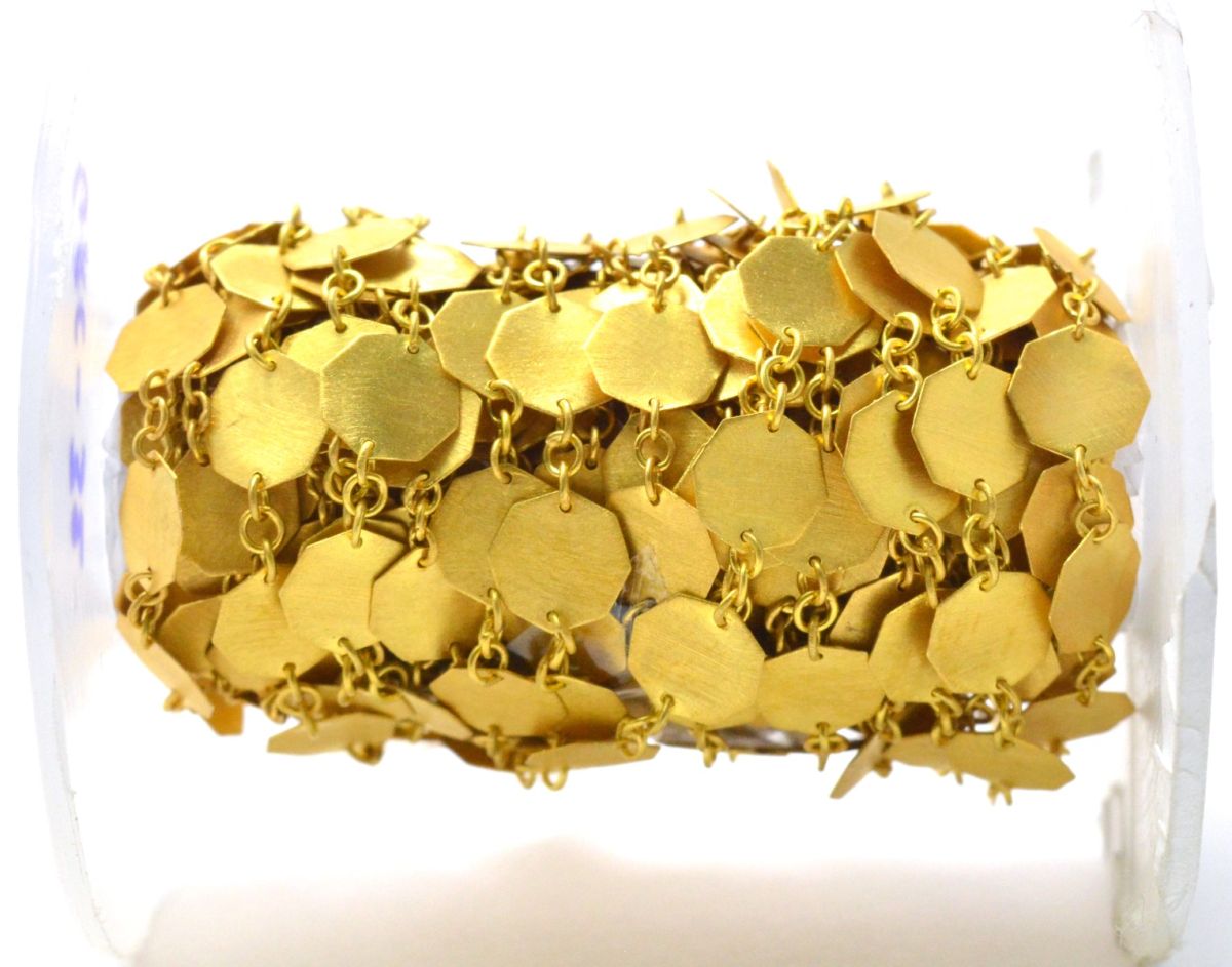 Amazing 18k Solid Gold plain Chain in 17cm mm Size With Brushed Finish - SGGRC-032, Sold by 17 cm.