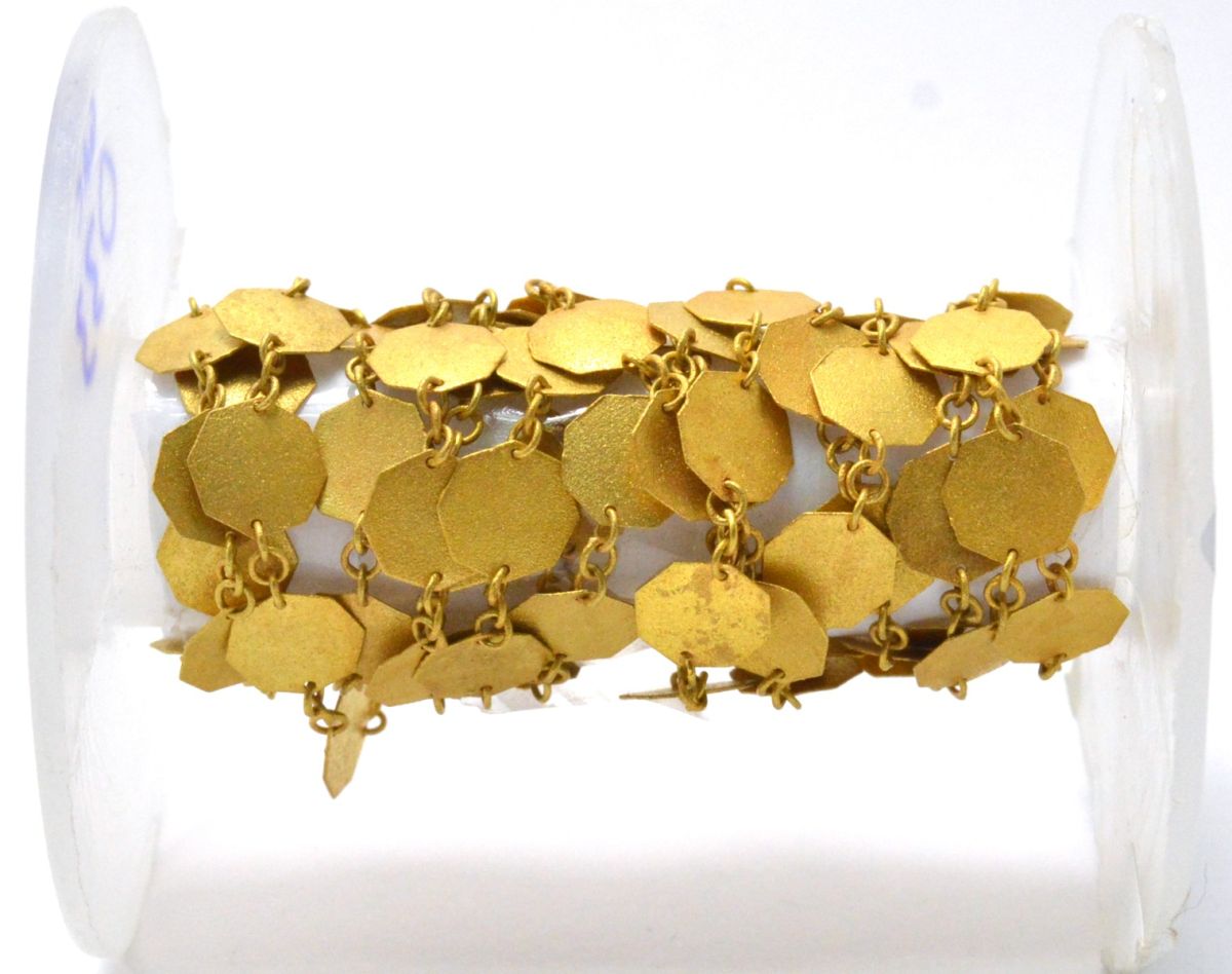 Gorgeous 18k Solid Gold plain Chain With Matt Finish in 7mm Size- SGGRC-033, Sold by 17 cm.