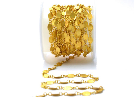 Stunning 18k Solid Gold plain Chain in Oval Shape - 6X4mm - SGGRC-036, Sold by 17 cm.