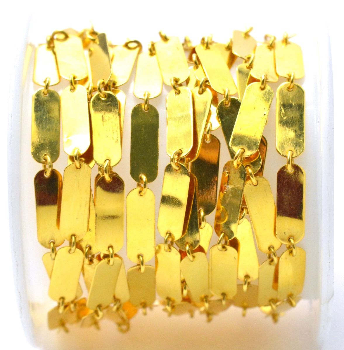 Marvellous 18k Solid Gold plain Chain in Rectangle shape - 12X4mm, SGGRC-038, Sold by 17 cm.