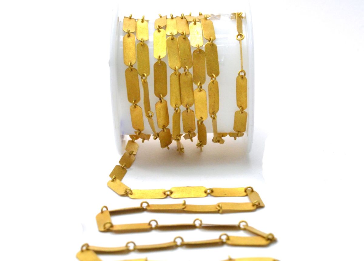 Lovely 18k Solid Gold plain Chain With 12X4mm ,SGGRC-039, Sold by 17 cm.