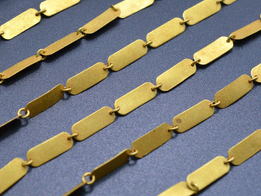 Lovely 18k Solid Gold plain Chain With 12X4mm ,SGGRC-039, Sold by 17 cm.