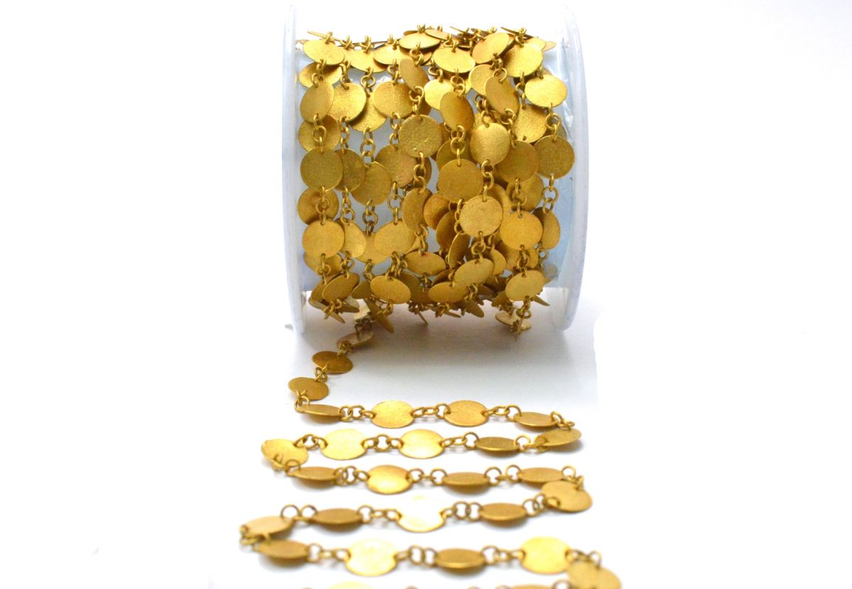 Amazingly 18k Solid Gold plain Chain in Coin Shape With 6mm ,SGGRC-042, Sold by 17 cm.