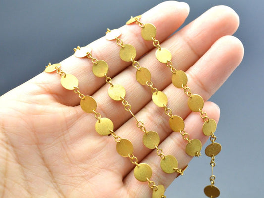 Amazingly 18k Solid Gold plain Chain in Coin Shape With 6mm ,SGGRC-042, Sold by 17 cm. - view 3